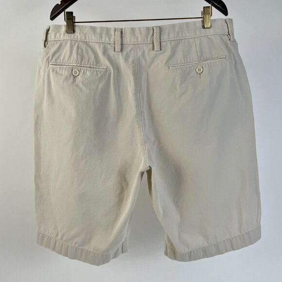 Men's J. Crew Flat Front Chino Shorts, Light Tan Khaki, Size 36 - Picture 2 of 5